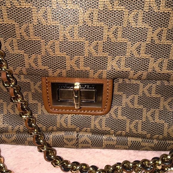 Karl Lagerfeld Shoulder Bag in Brown with Gold Hardware - Picture 2 of 4